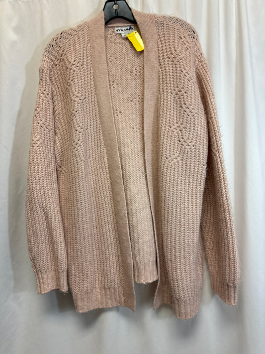 Sweater Cardigan By Ava & Viv In Pink, Size: 1x