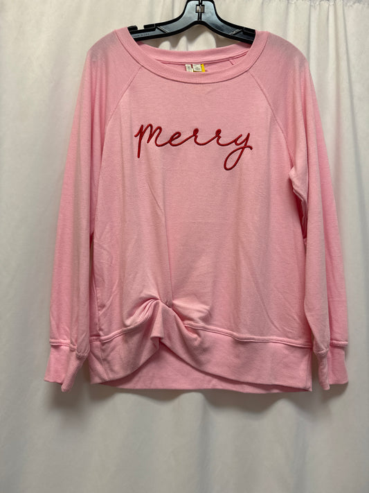 Top Long Sleeve By Cato In Pink, Size: M