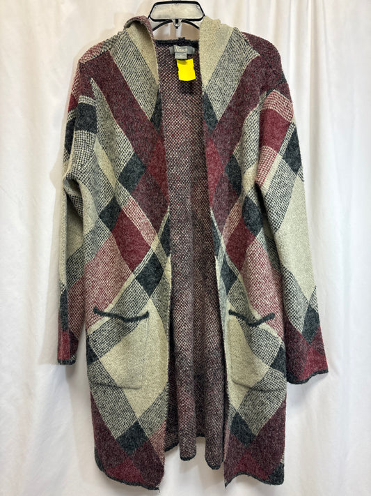 Sweater Cardigan By Natural Reflections In Grey, Size: M