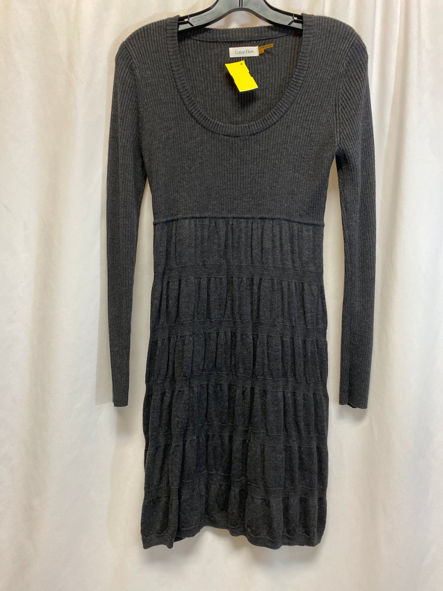 Dress Sweater By Calvin Klein In Grey, Size: S