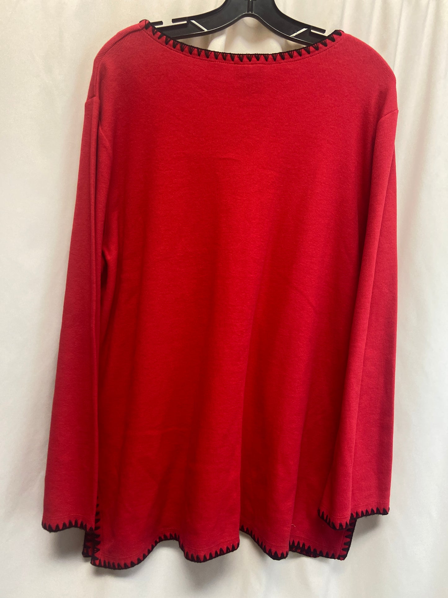 Top Long Sleeve By Rafaella In Red, Size: 2x