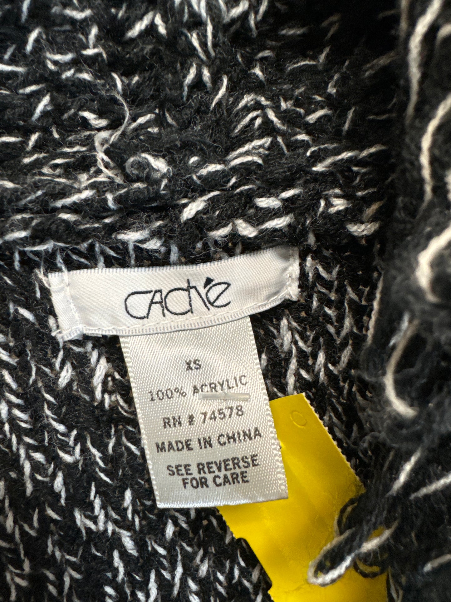 Cardigan By Cache In Black & White, Size: Xs