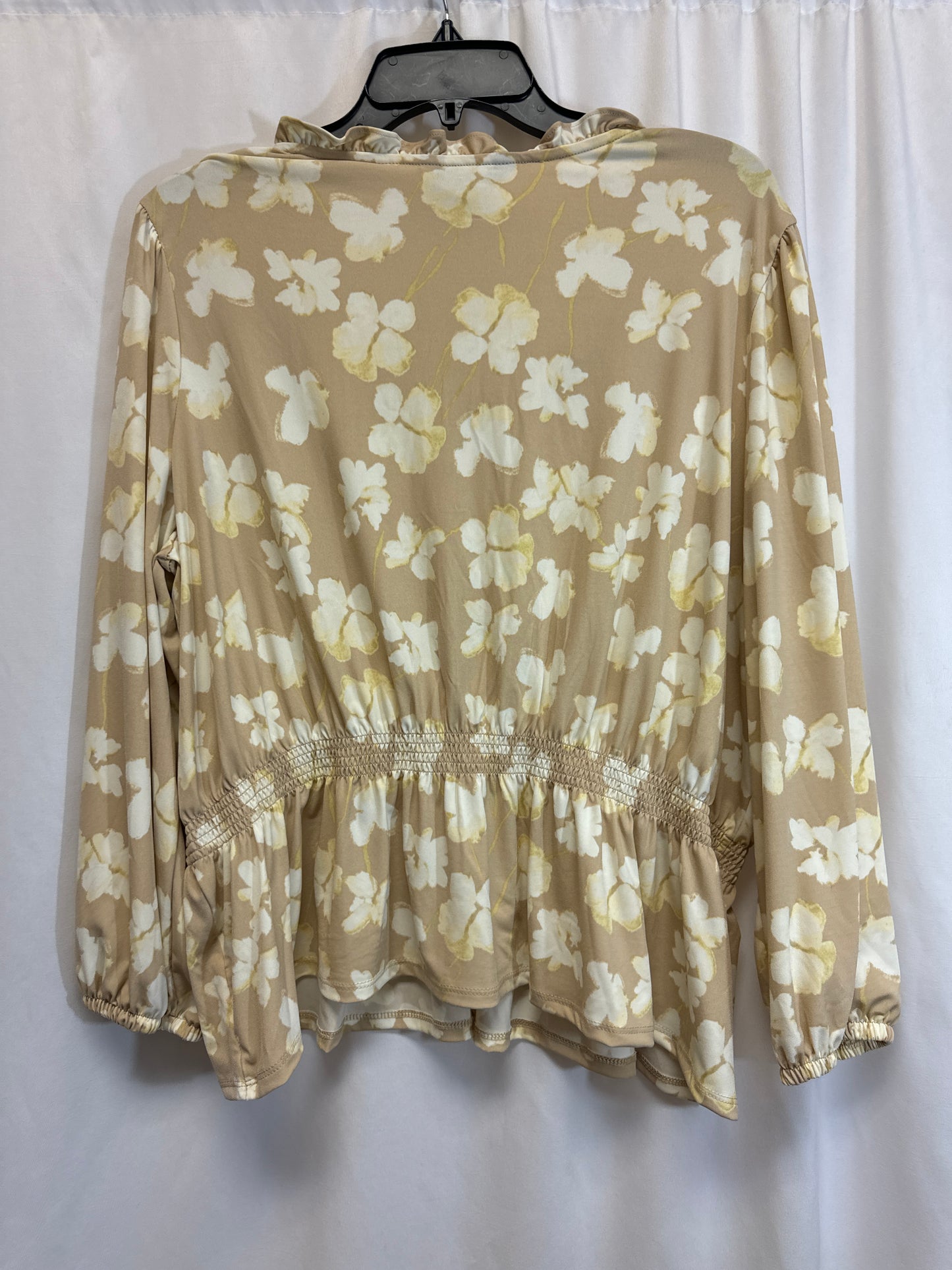 Top Long Sleeve By Simply Vera In Beige, Size: Xl