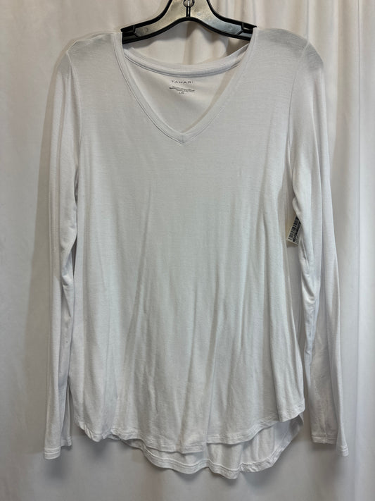 Top Long Sleeve By Tahari By Arthur Levine In White, Size: L