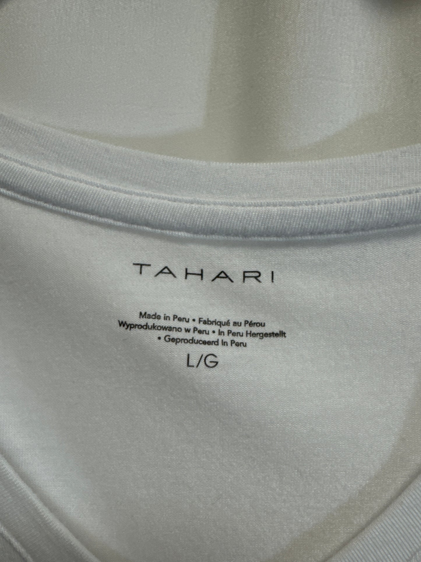 Top Long Sleeve By Tahari By Arthur Levine In White, Size: L