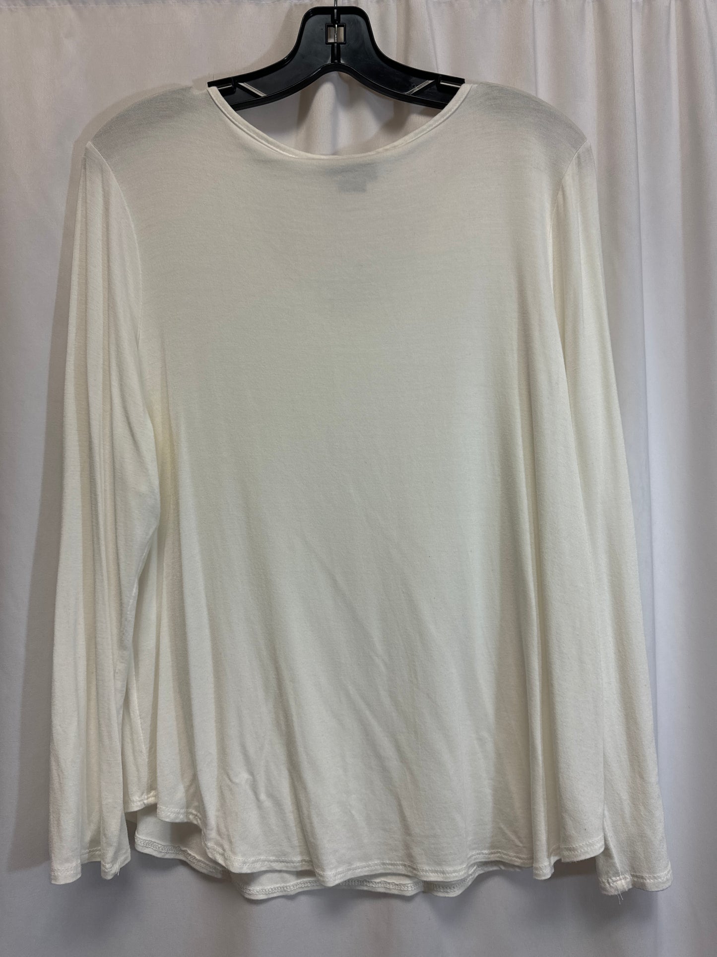 Top Long Sleeve By Adrienne Vittadini In White, Size: L