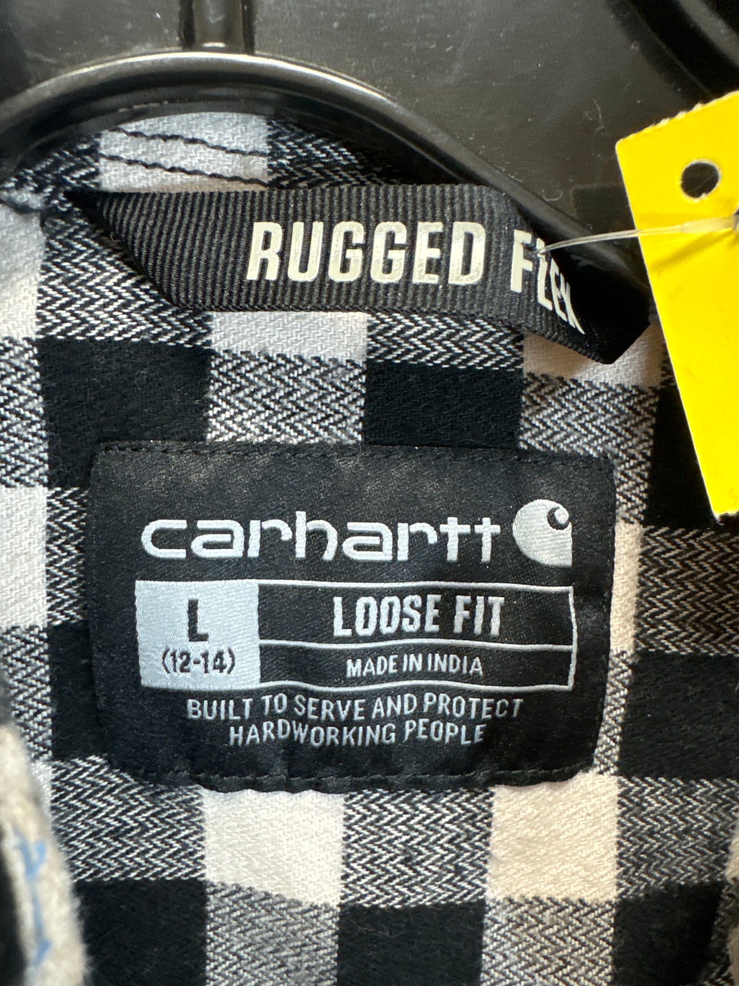 Top Long Sleeve By Carhartt In Black & White, Size: L