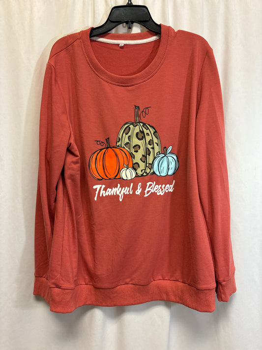 Sweatshirt Crewneck By Clothes Mentor In Peach, Size: 2x