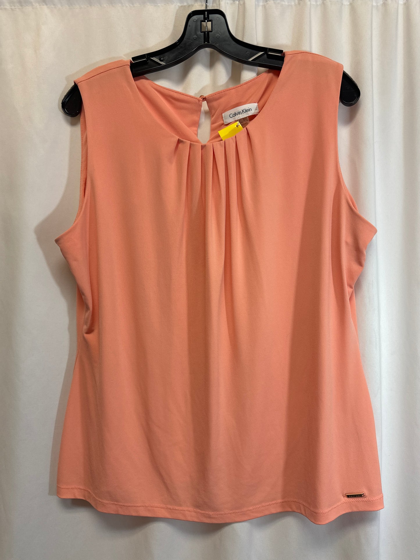 Top Sleeveless By Calvin Klein In Peach, Size: Xl