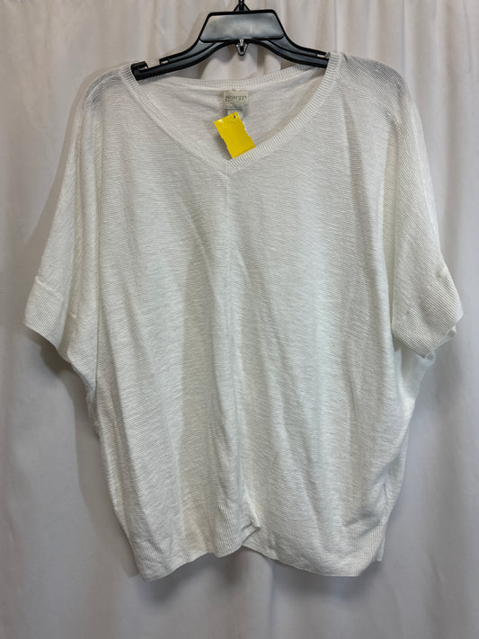 Top Short Sleeve By Chicos In White, Size: Xl