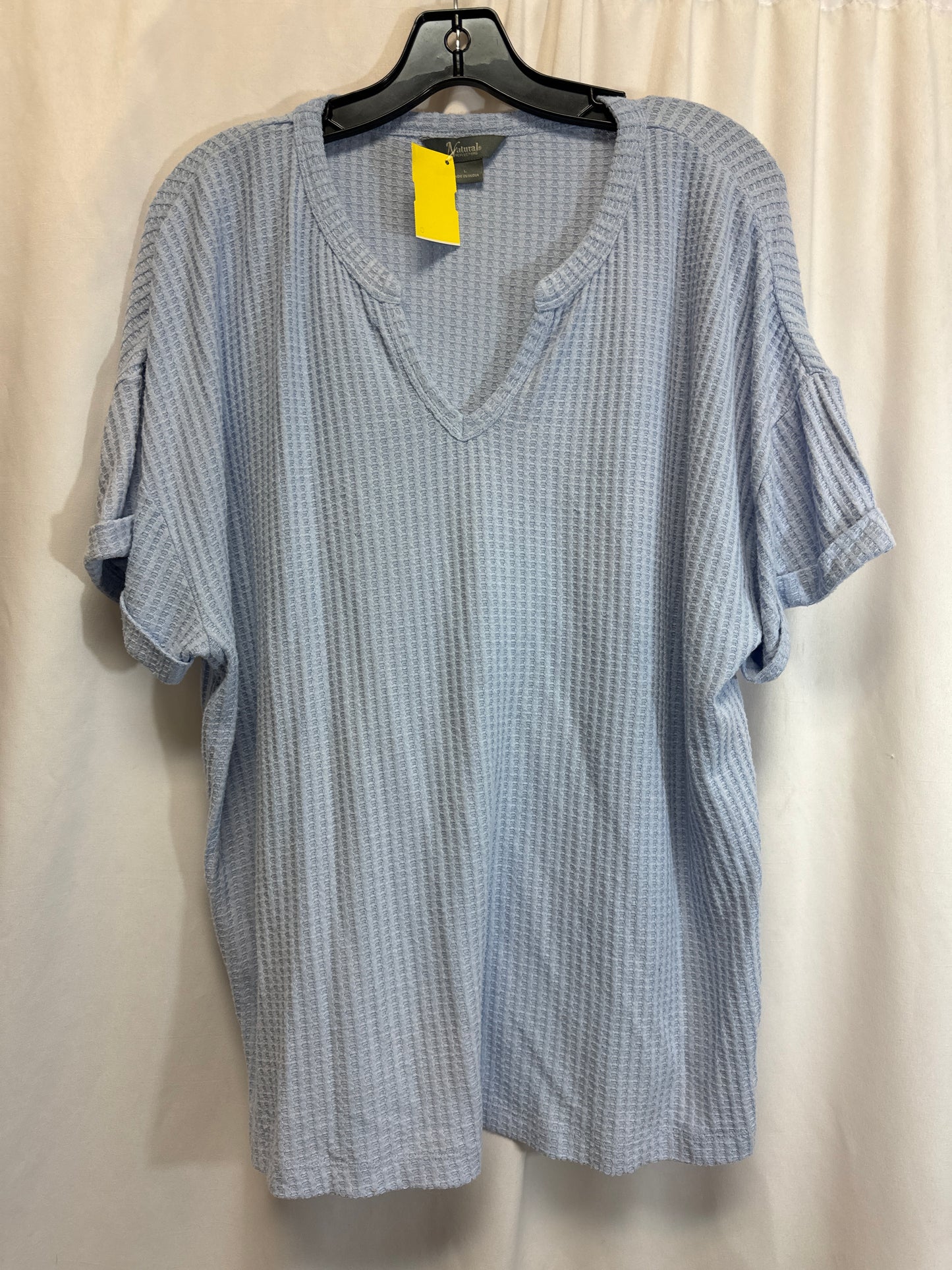 Top Short Sleeve By Natural Reflections In Blue, Size: L