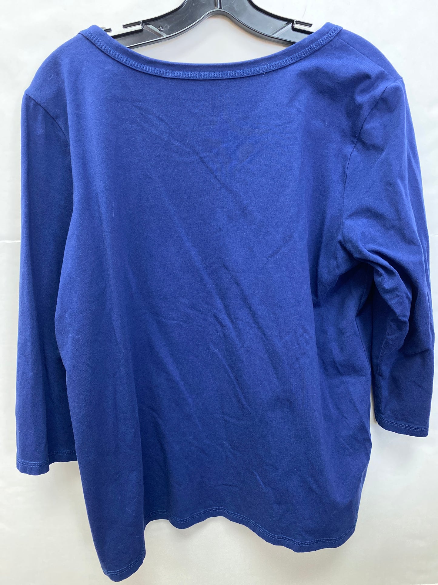 Top Long Sleeve By Denim And Co Qvc In Blue, Size: L