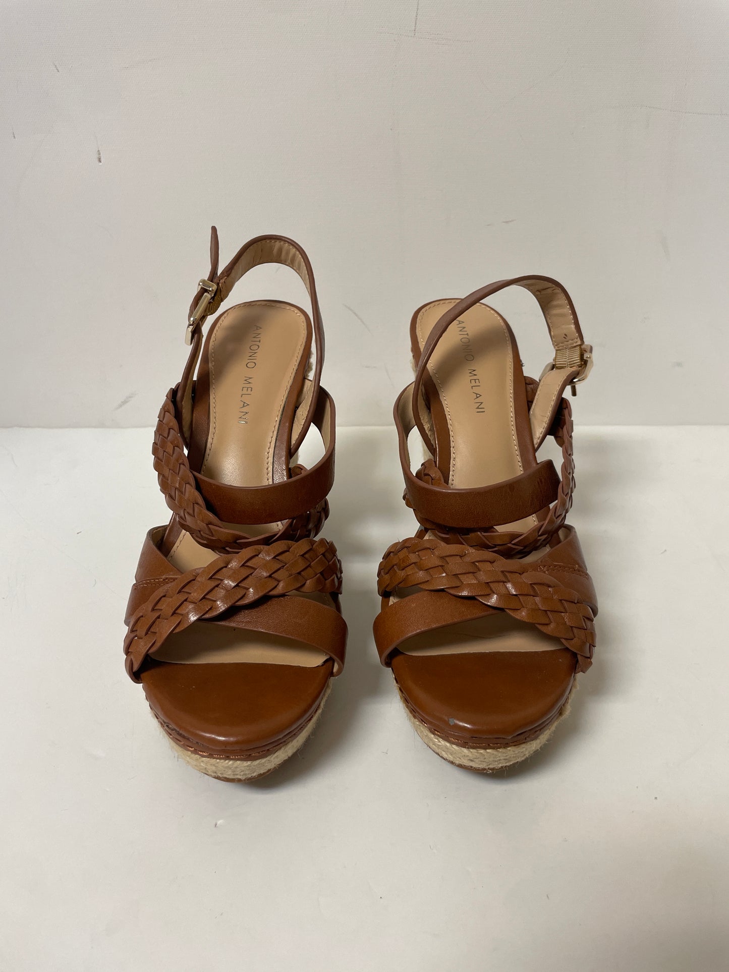 Sandals Heels Wedge By Antonio Melani In Brown, Size: 7.5