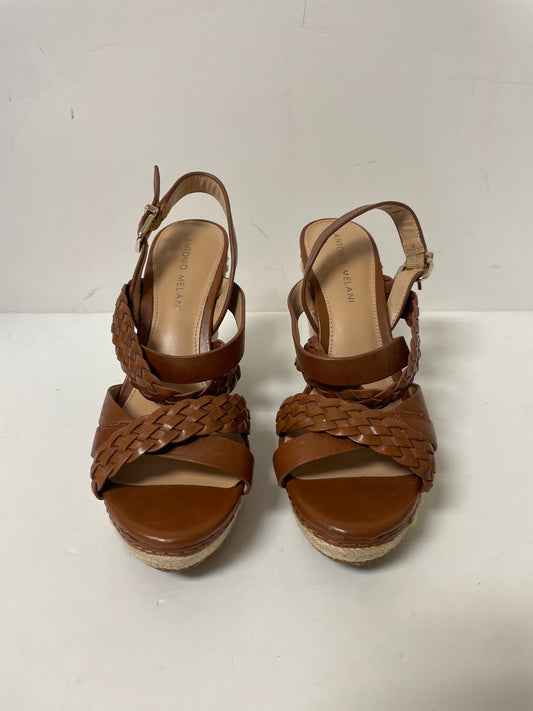 Sandals Heels Wedge By Antonio Melani In Brown, Size: 7.5