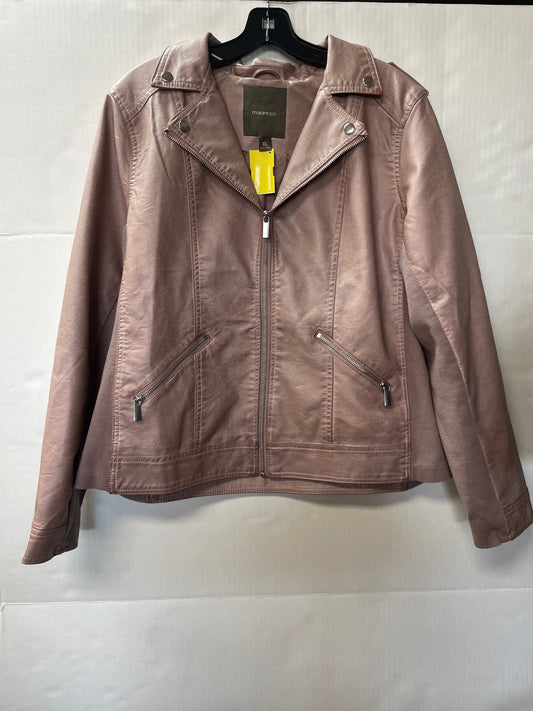 Jacket Moto By Maurices In Brown, Size: Xl