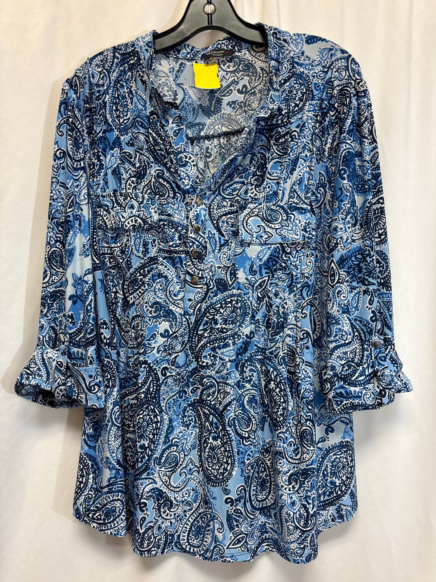 Top Long Sleeve By Cocomo In Blue, Size: 1x