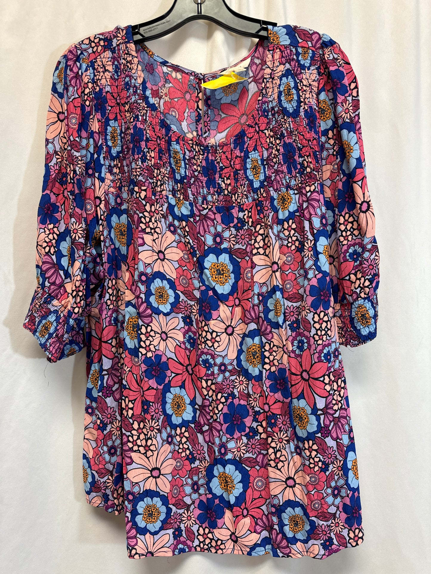 Top Short Sleeve By Terra & Sky In Blue, Size: 2x