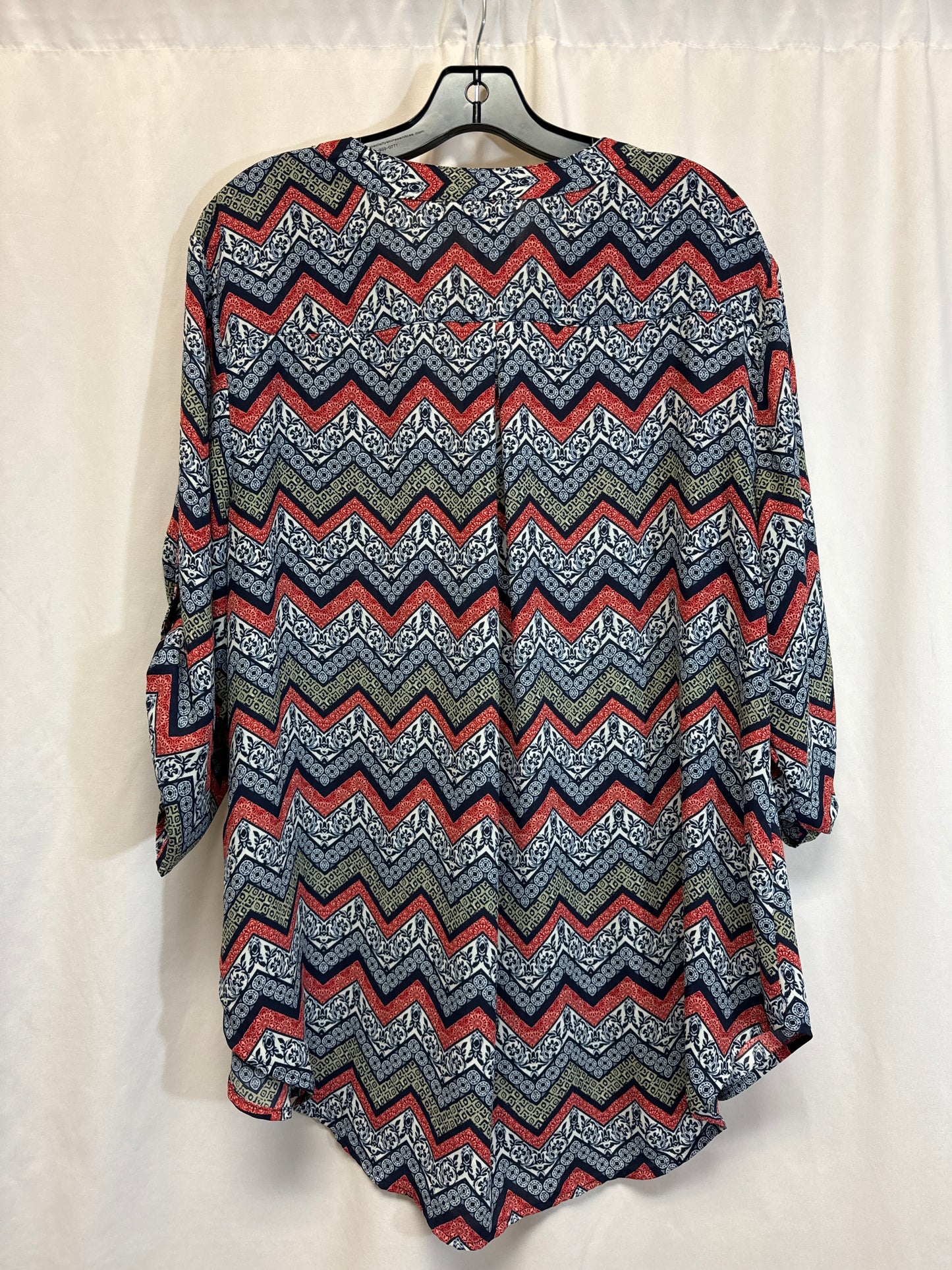 Top Long Sleeve By Cato In Blue, Size: 1x