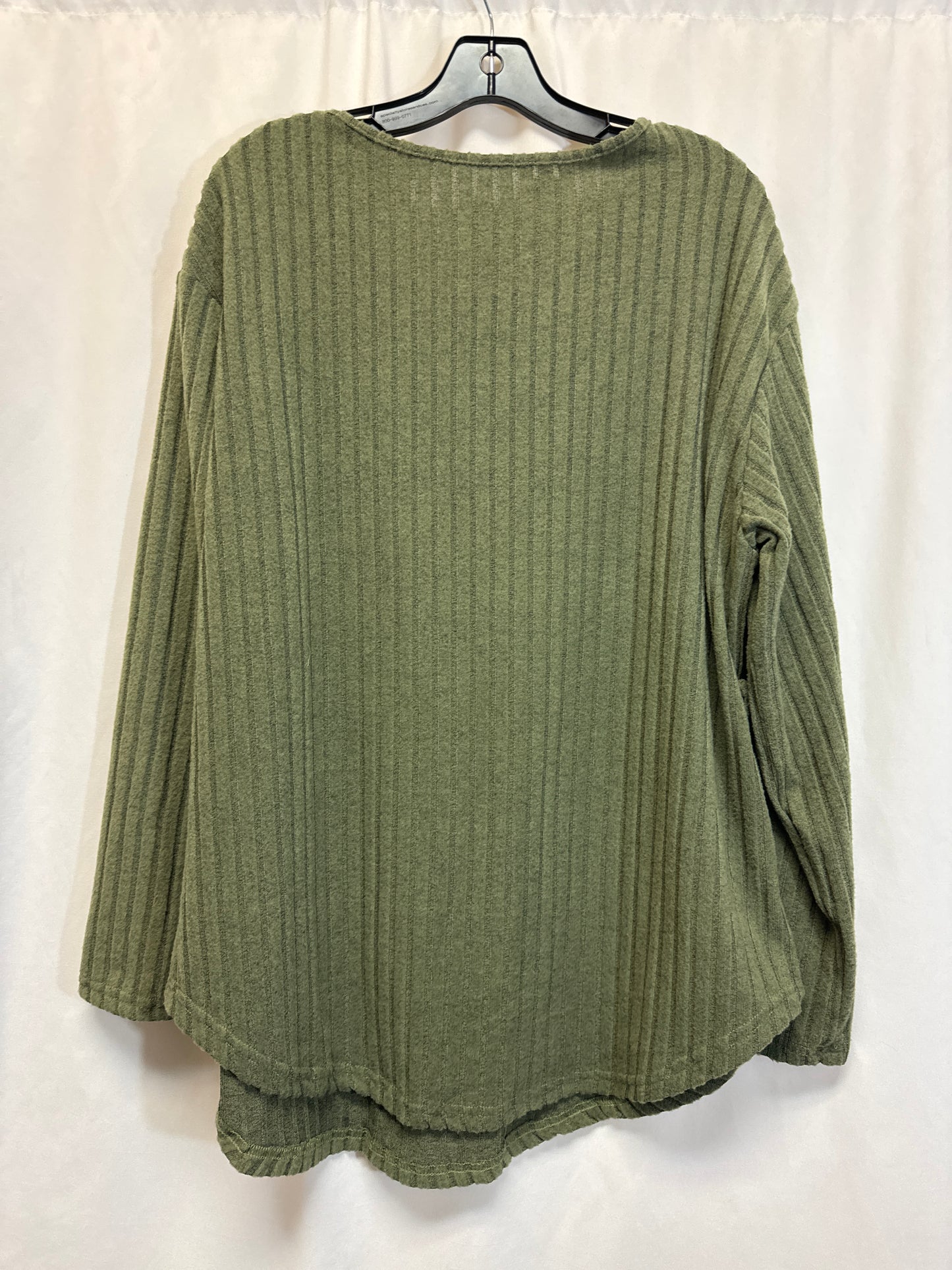 Top Long Sleeve By Shein In Green, Size: 1x