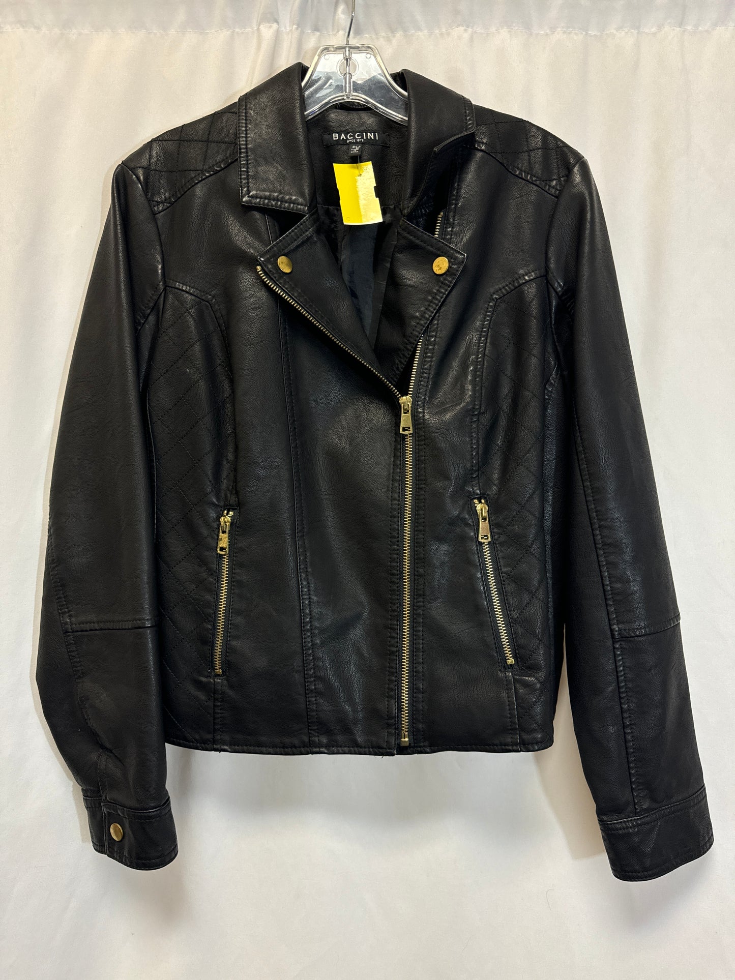 Jacket Moto By Baccini In Black, Size: L