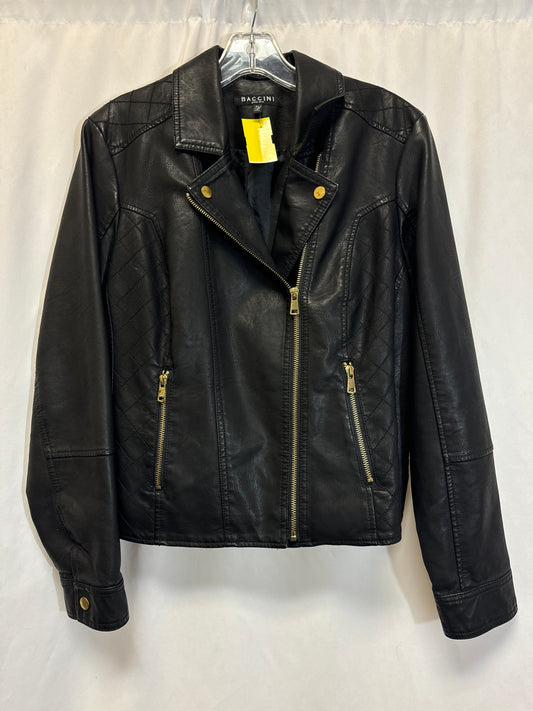 Jacket Moto By Baccini In Black, Size: L