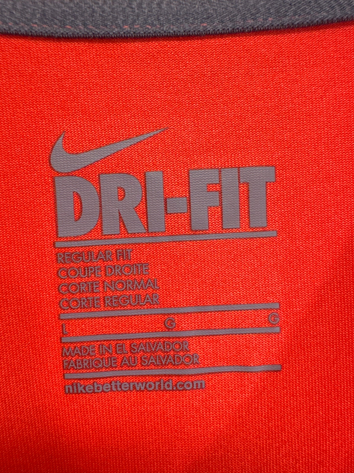 Athletic Top Short Sleeve By Nike In Red, Size: L