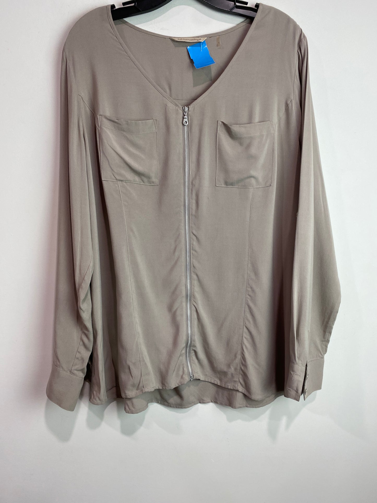 Top Long Sleeve By Soft Surroundings In Grey, Size: L