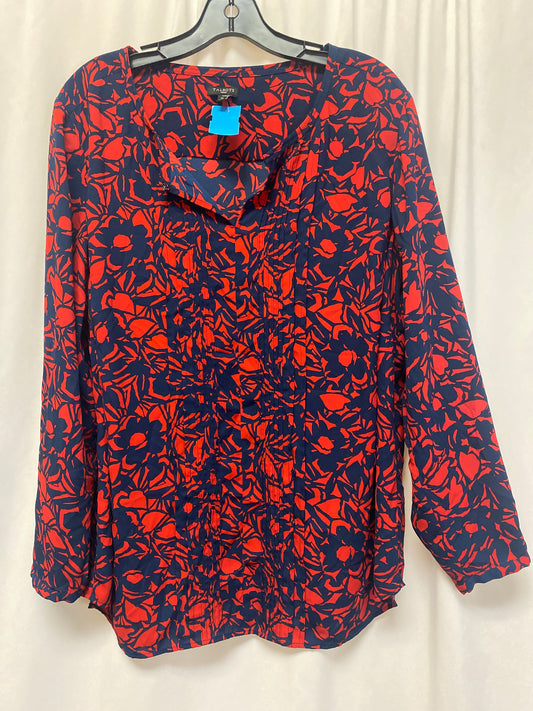 Top Long Sleeve By Talbots In Blue & Red, Size: 1x