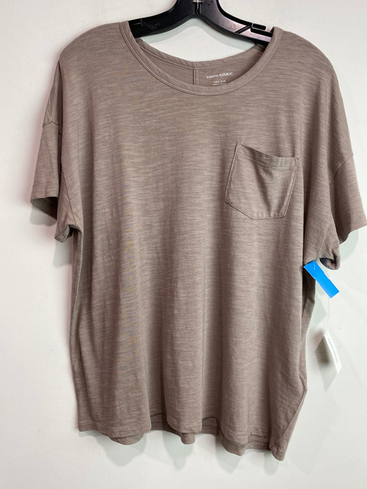 Top Short Sleeve By Banana Republic In Taupe, Size: L