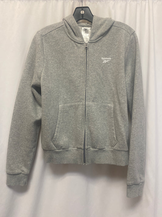 Athletic Jacket By Reebok In Grey, Size: S