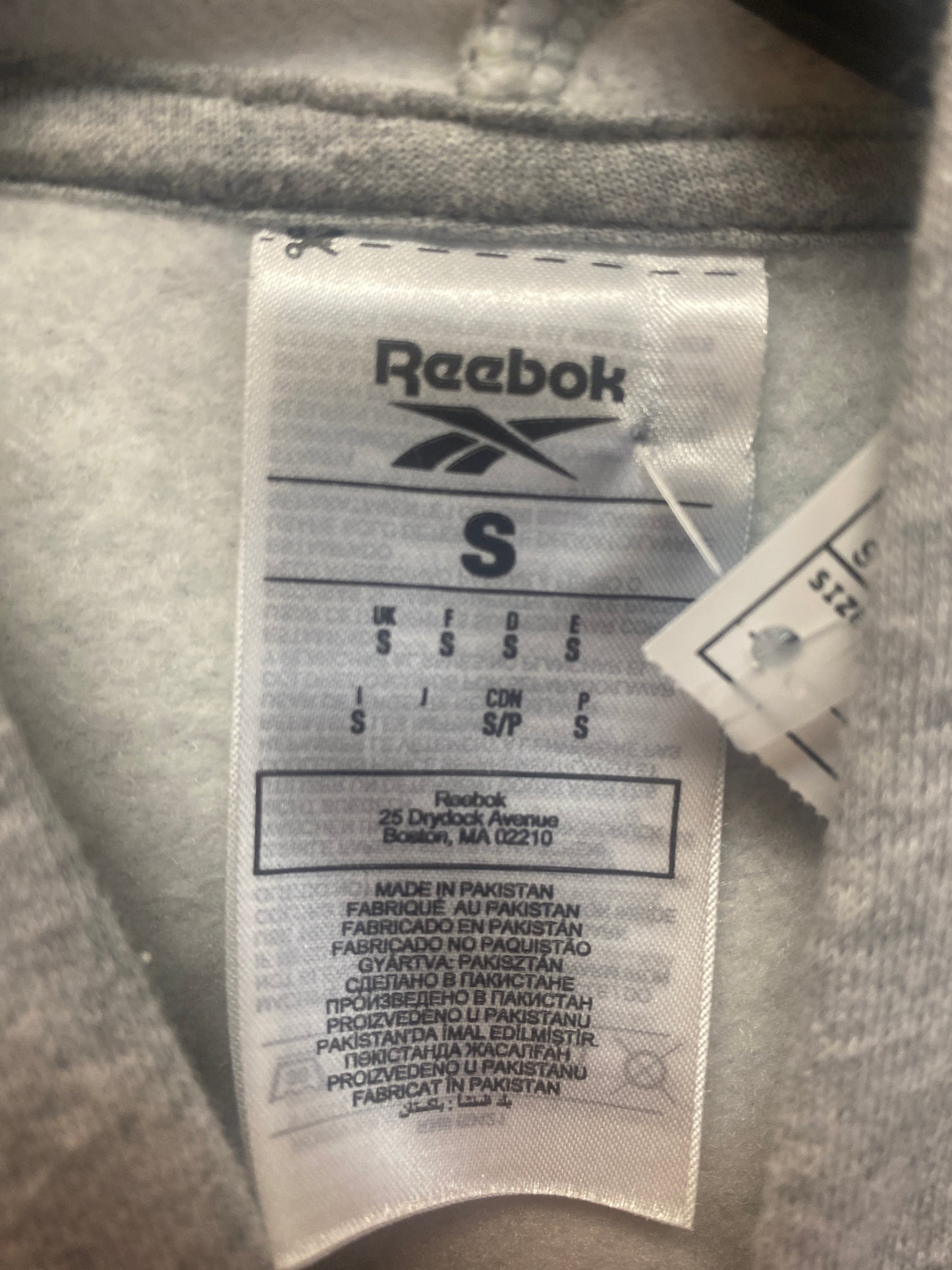 Athletic Jacket By Reebok In Grey, Size: S