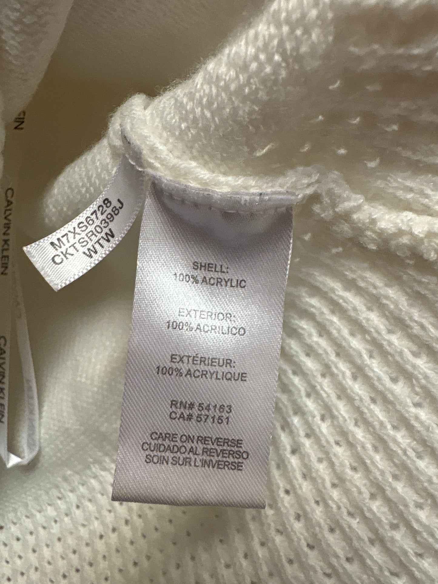 Sweater By Calvin Klein In White, Size: M