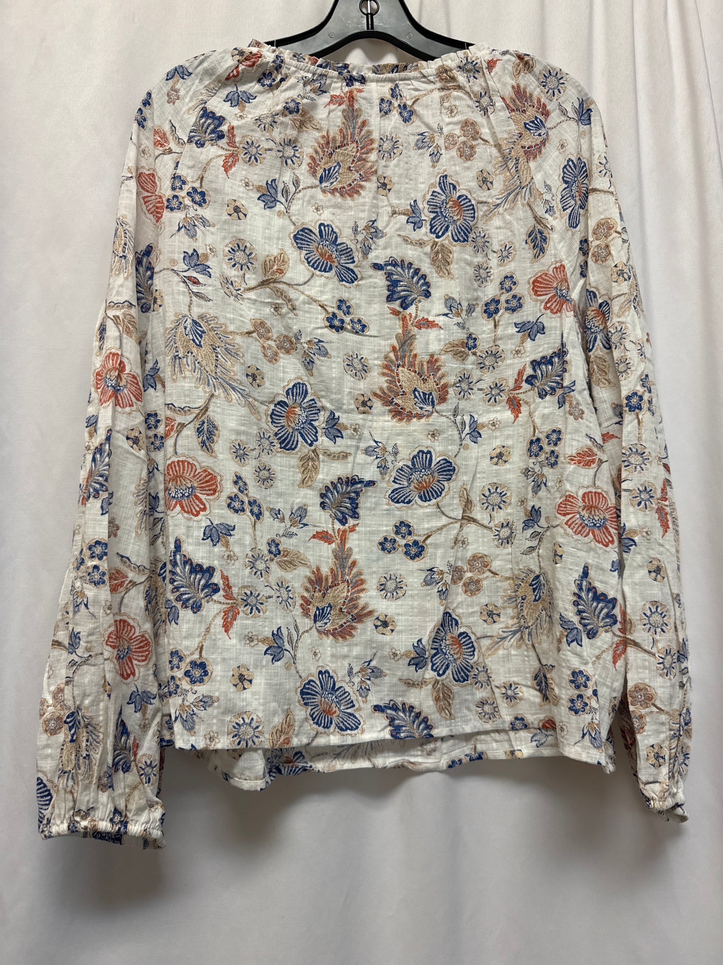 Top Long Sleeve By Ana In Blue & White, Size: Xl