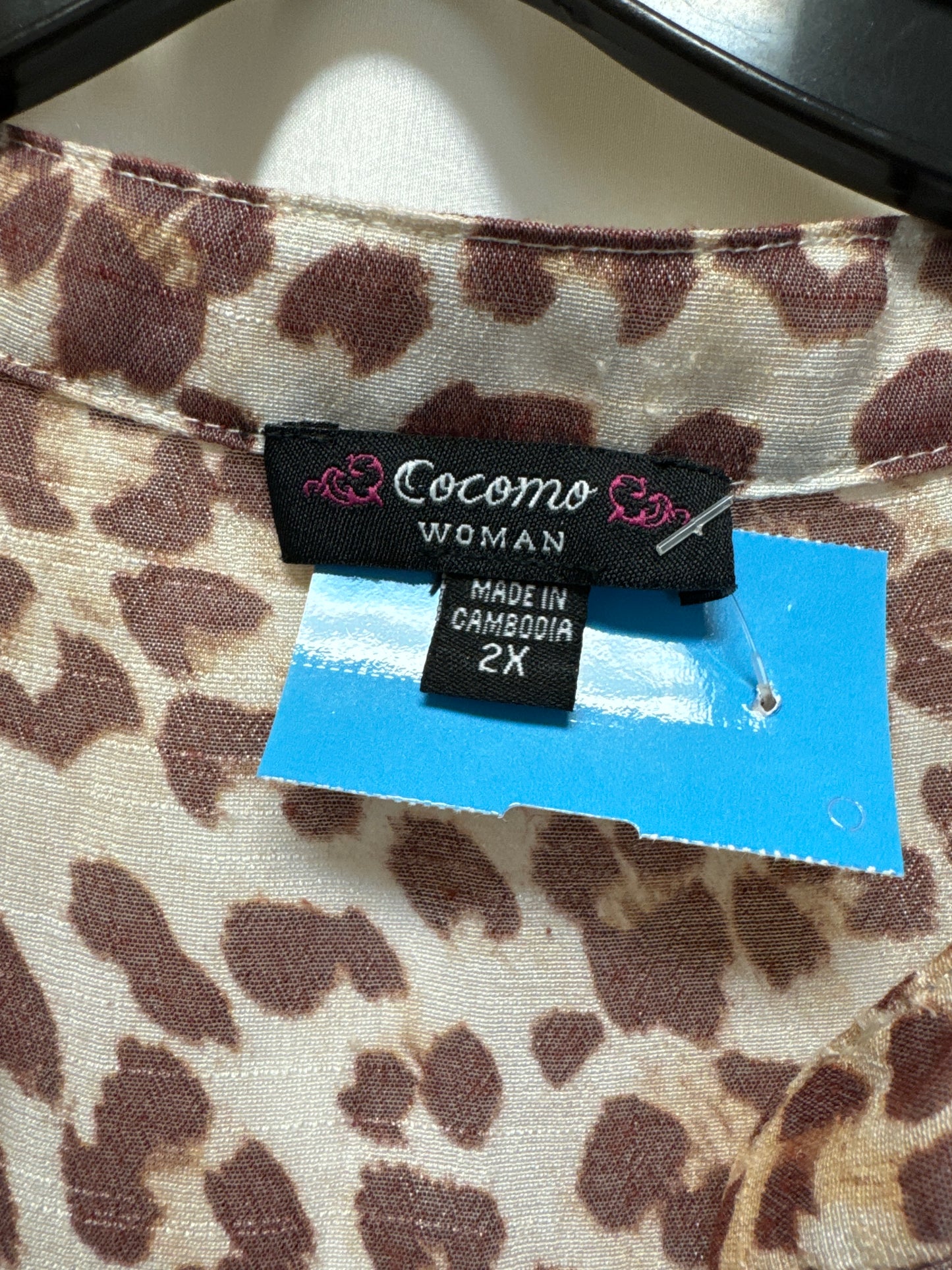 Top Long Sleeve By Cocomo In Animal Print, Size: 2x