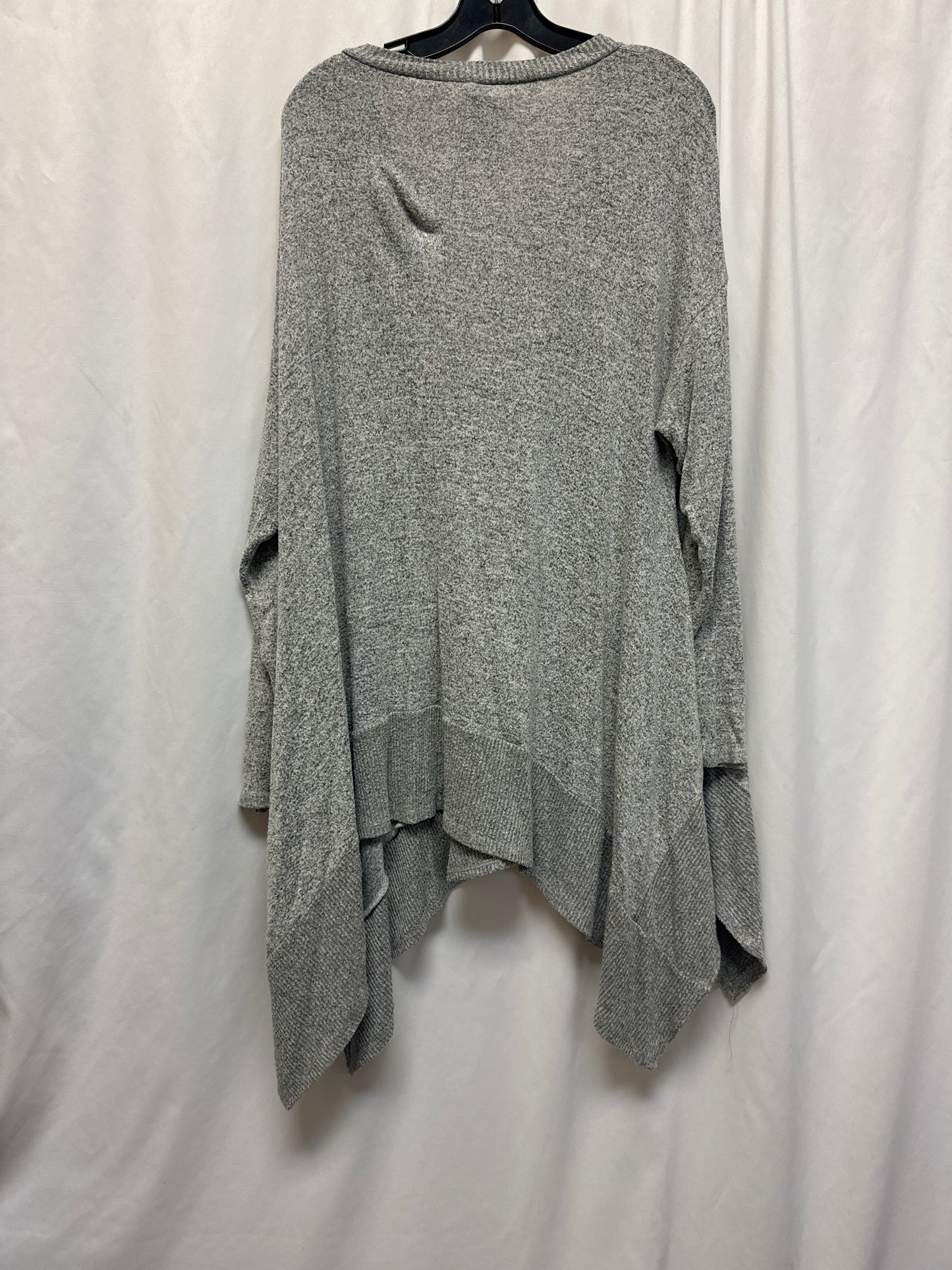 Top Long Sleeve By Emerald In Grey, Size: 3x