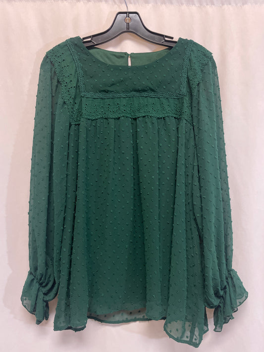 Top Long Sleeve By Cmf In Green, Size: M