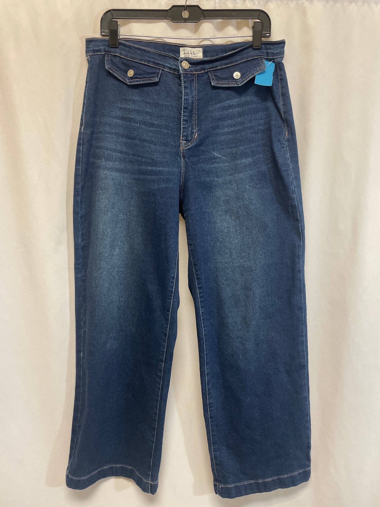 Jeans Wide Leg By Nicole By Nicole Miller In Blue Denim, Size: 10