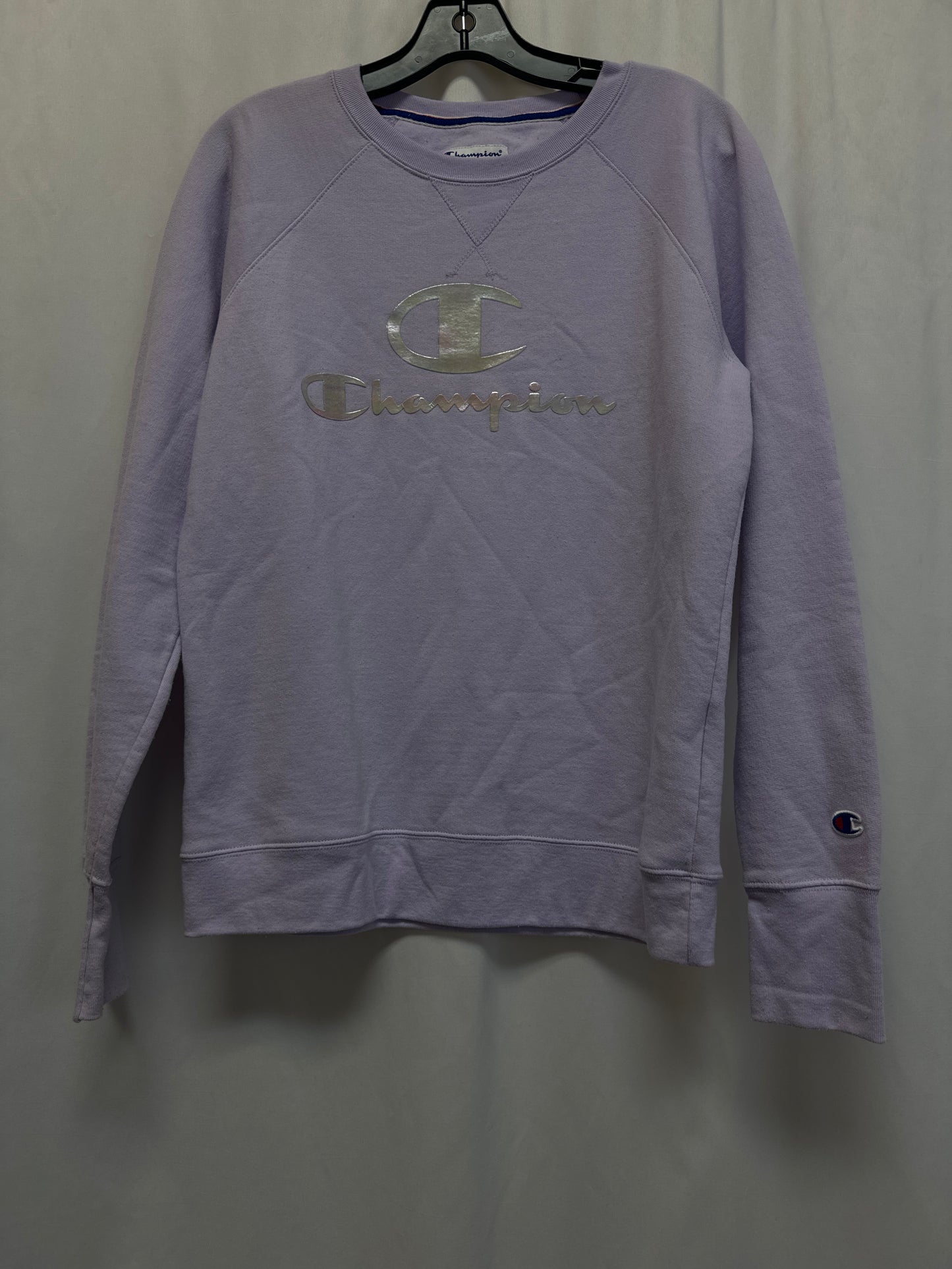 Athletic Sweatshirt Collar By Champion In Purple, Size: M