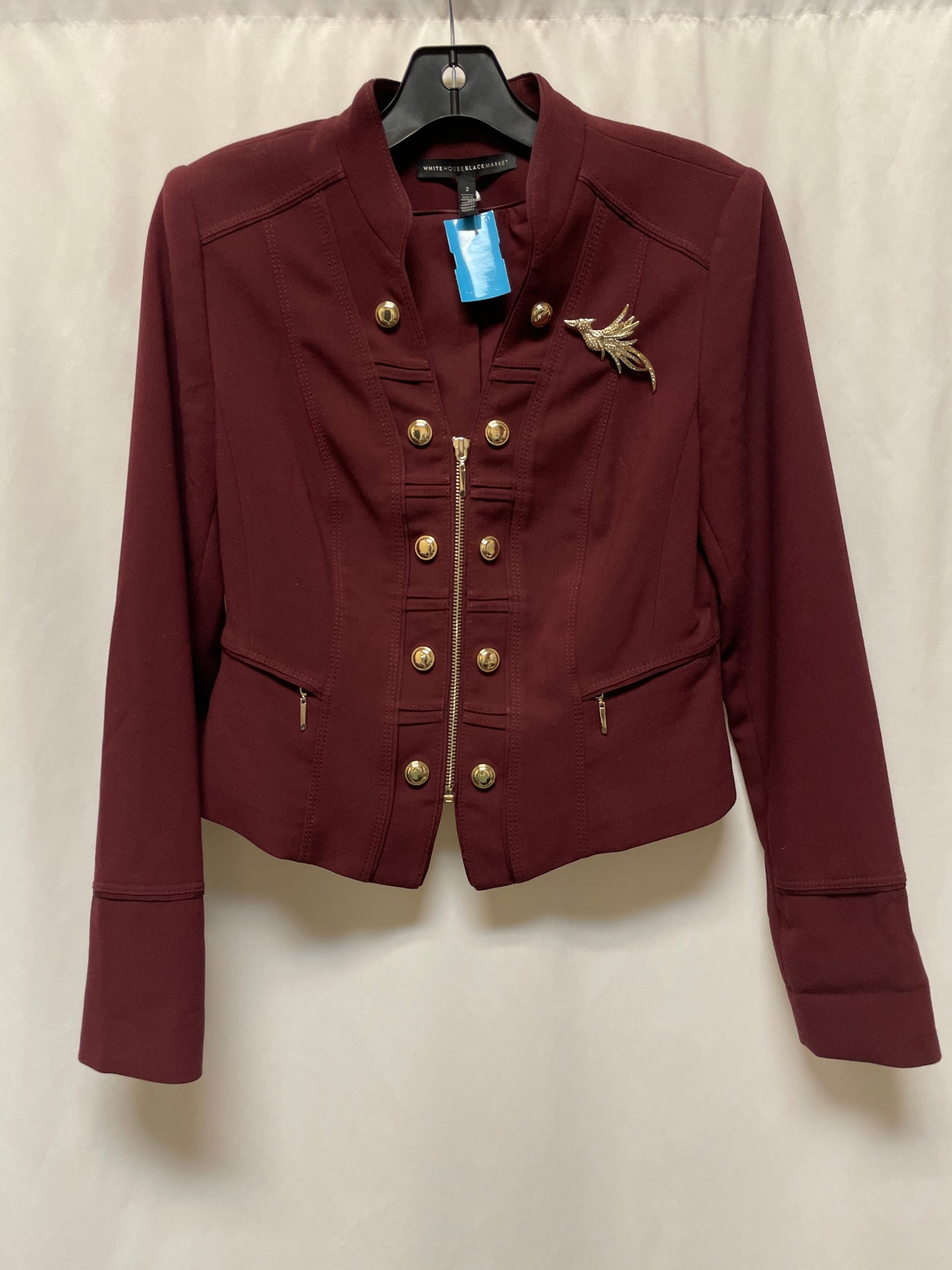 Blazer By White House Black Market In Maroon, Size: Xs