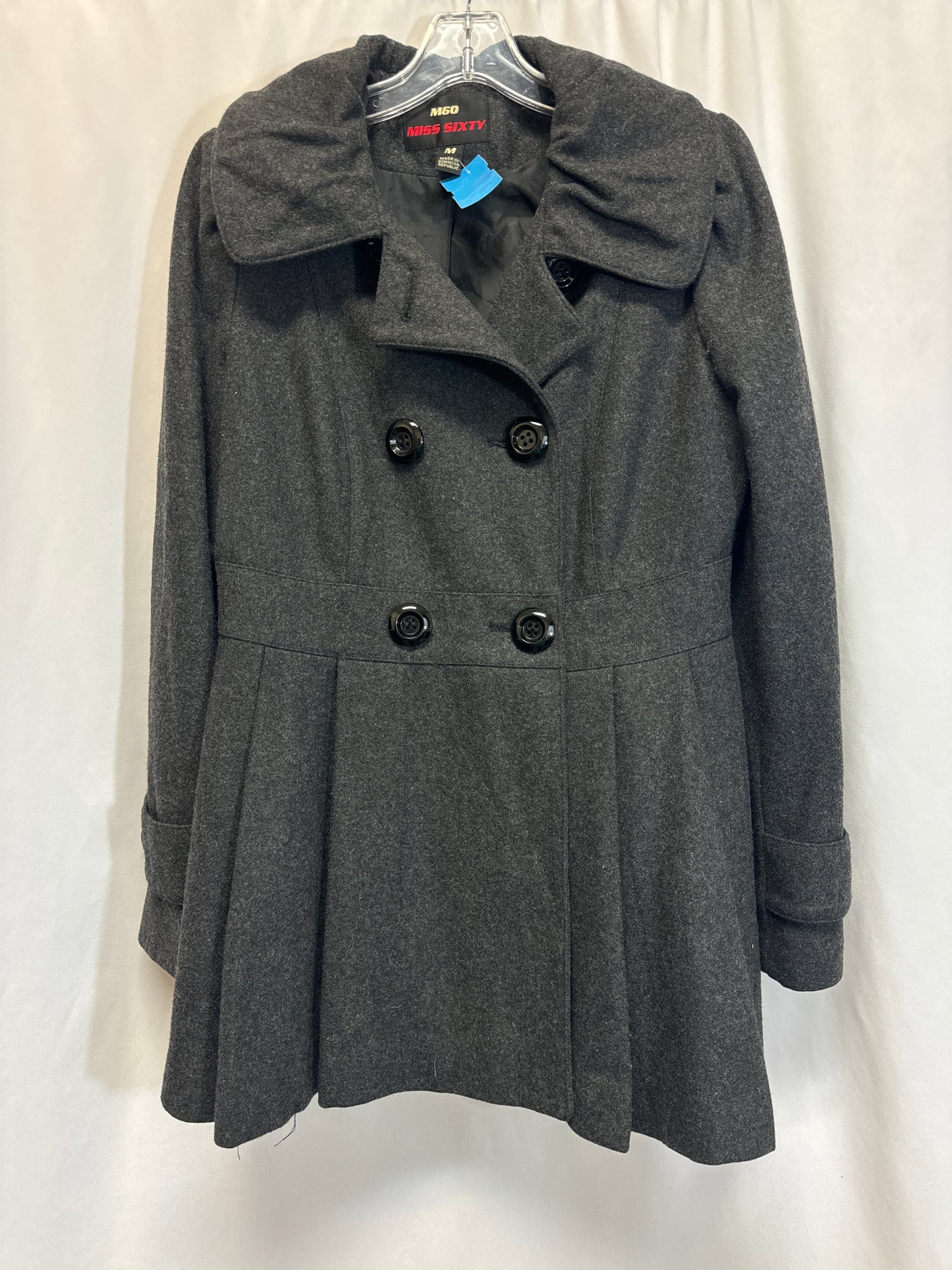 Coat Peacoat By Miss Sixty In Grey, Size: M