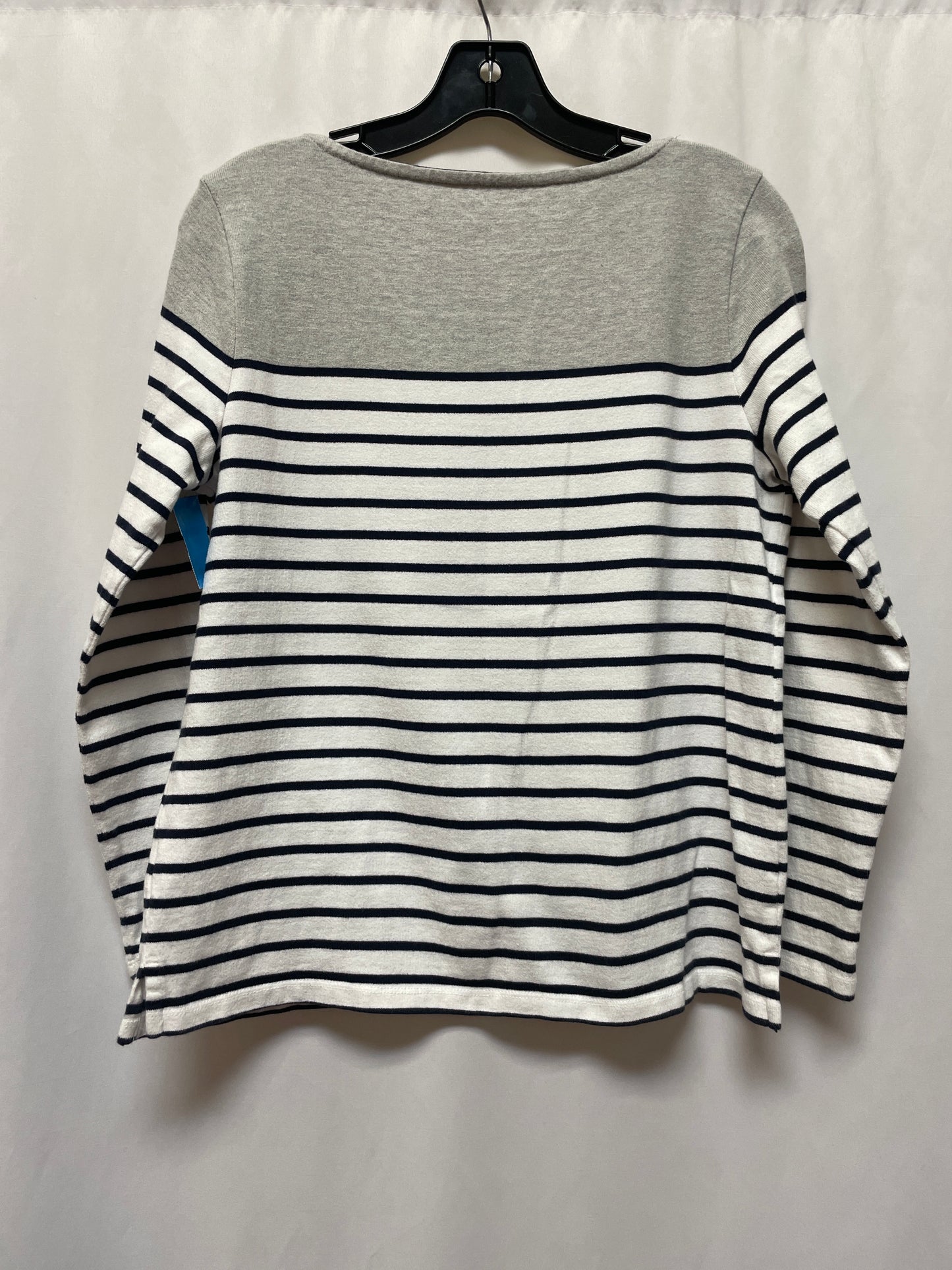 Top Long Sleeve By Talbots In Blue & White, Size: Mp