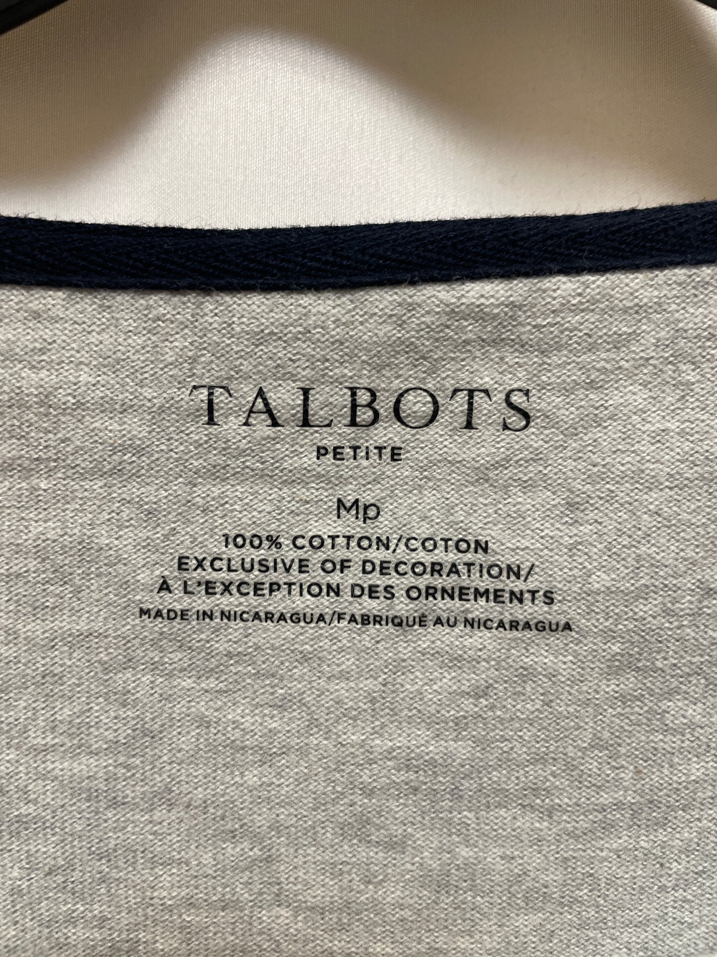 Top Long Sleeve By Talbots In Blue & White, Size: Mp