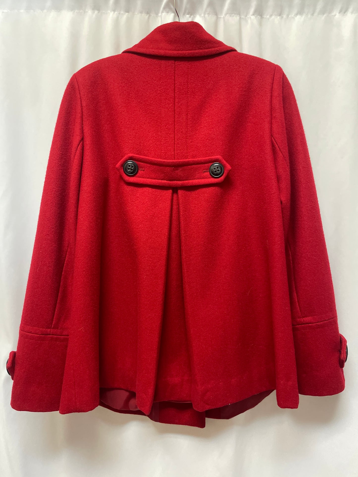 Coat Peacoat By Anne Klein In Red, Size: M