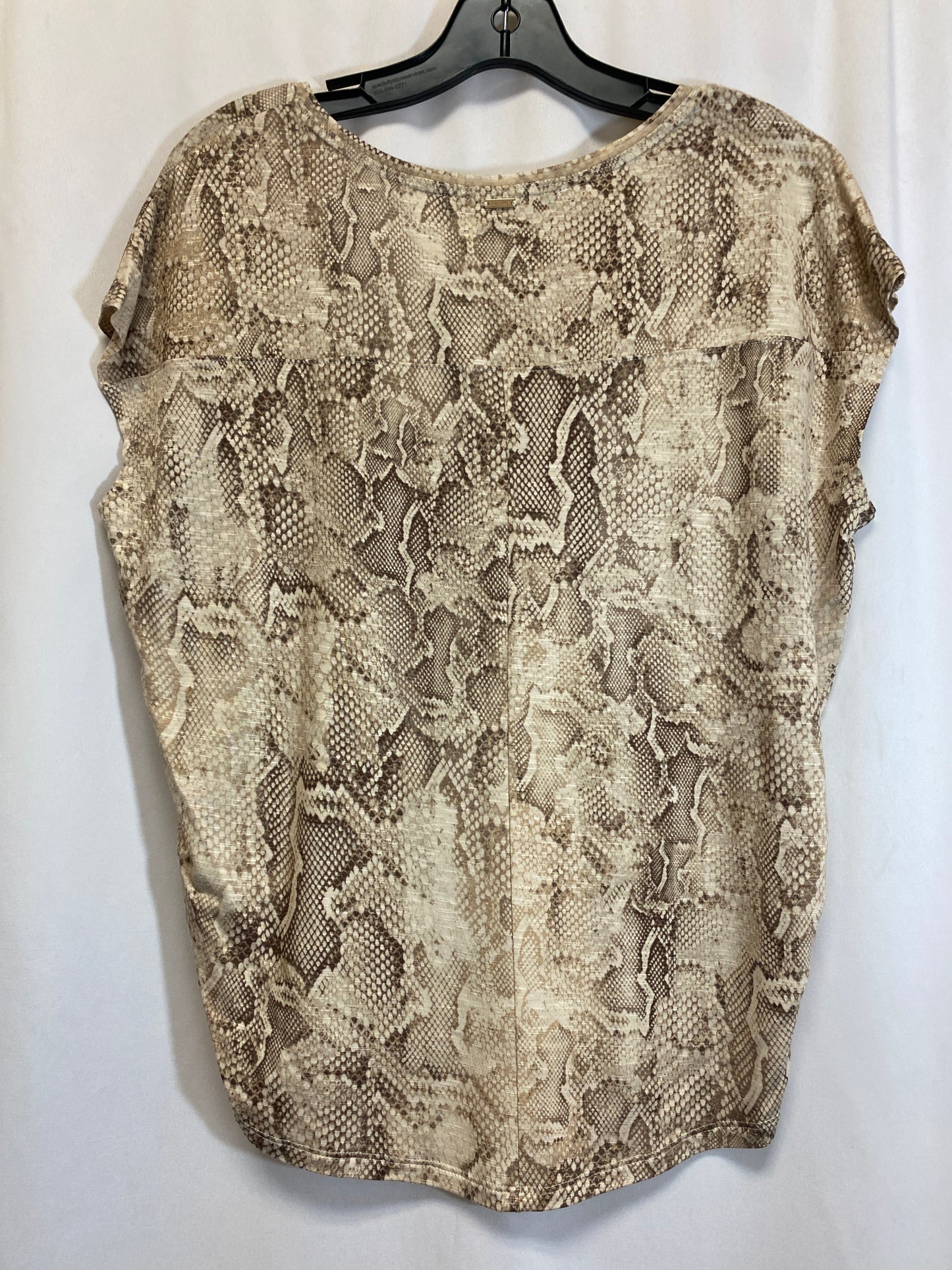 Top Short Sleeve By White House Black Market In Snakeskin Print, Size: Xs