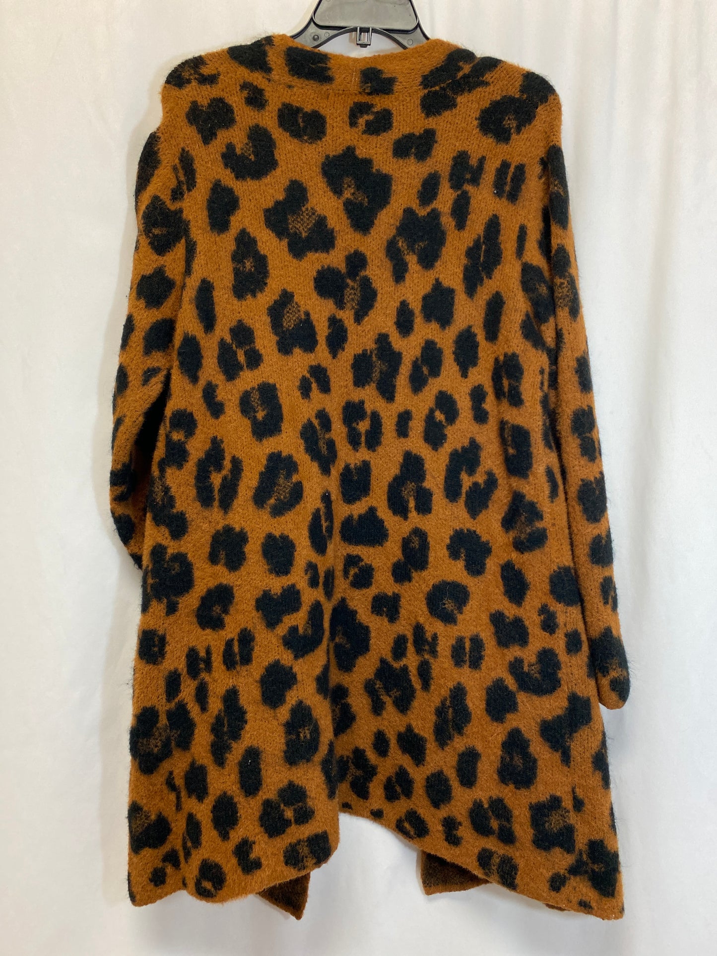 Sweater Cardigan By Nine West In Animal Print, Size: L