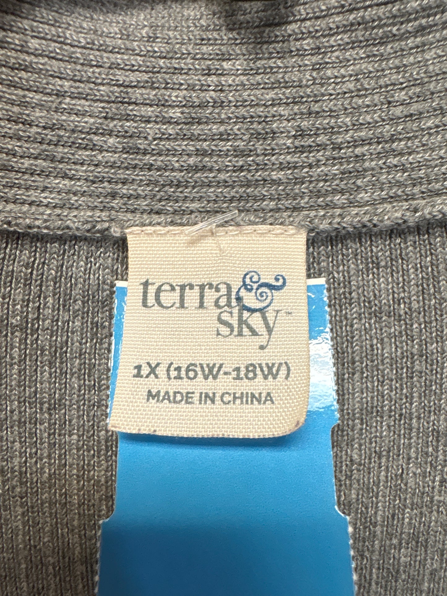 Cardigan By Terra & Sky In Grey, Size: 1x