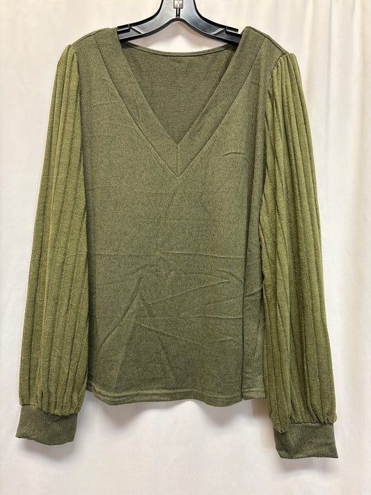 Top Long Sleeve By Shein In Green, Size: L