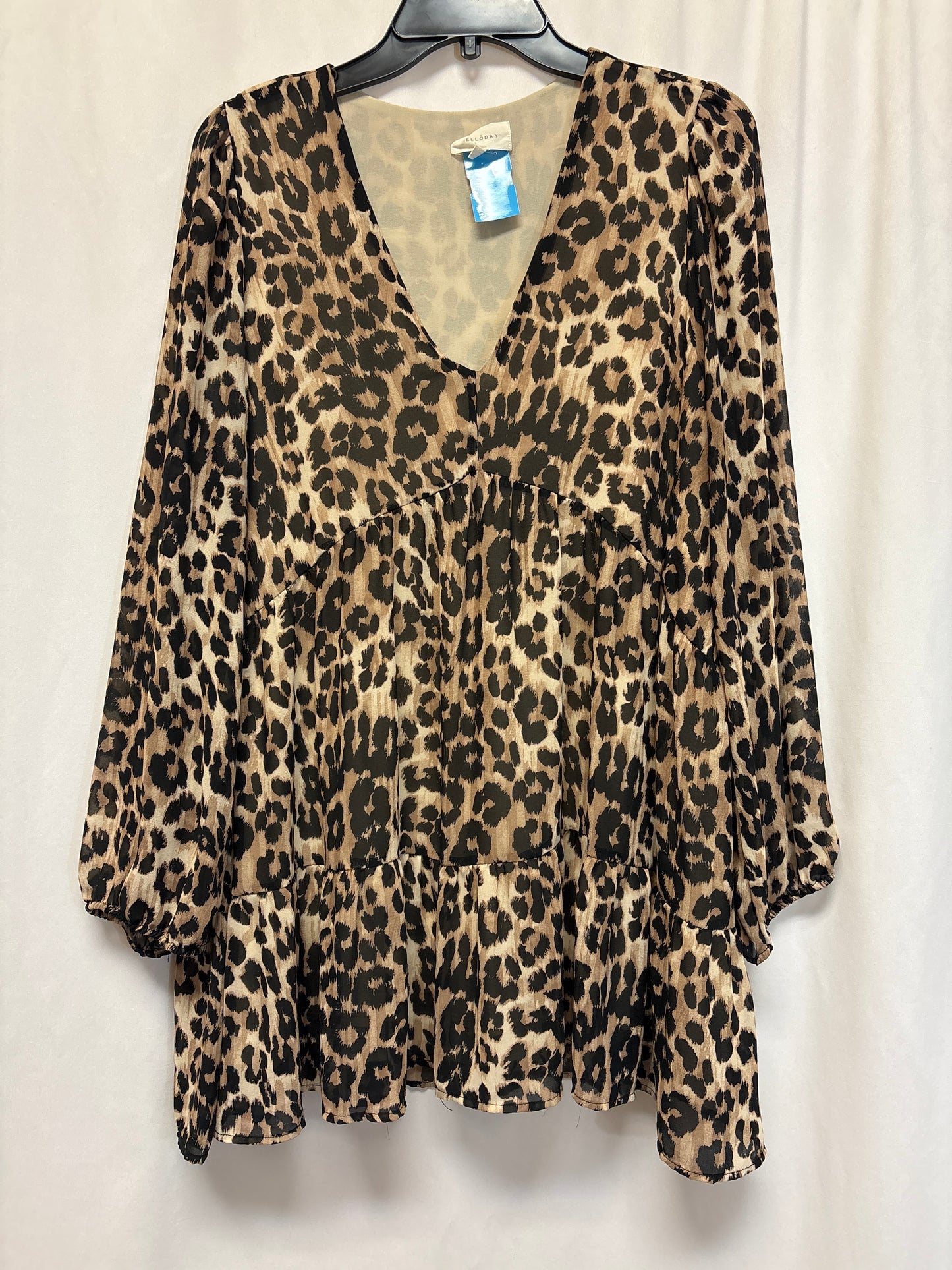 Top Long Sleeve By Melloday In Animal Print, Size: Xl