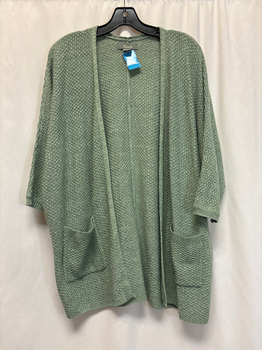 Sweater Cardigan By Natural Reflections In Green, Size: S