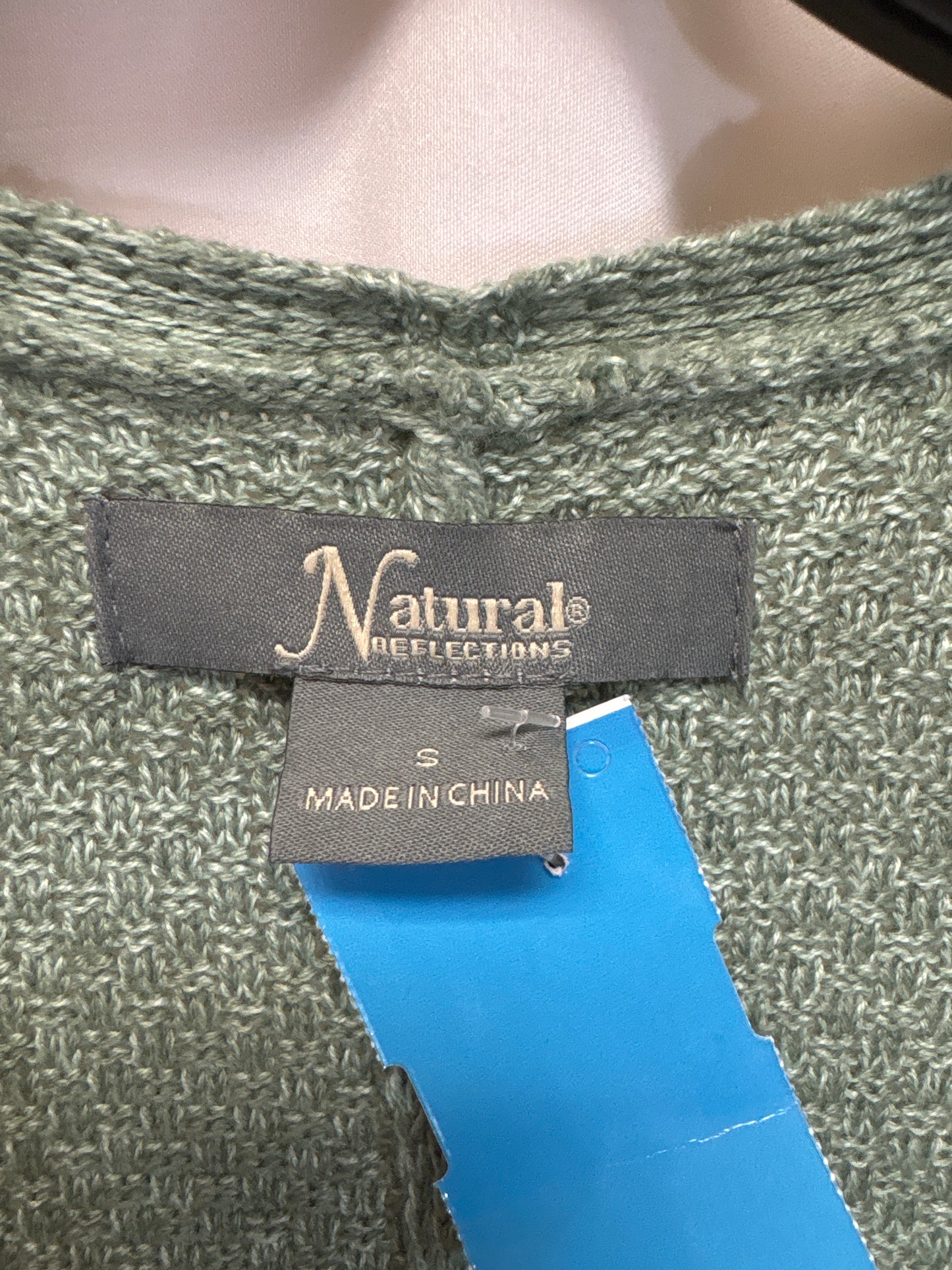 Sweater Cardigan By Natural Reflections In Green, Size: S